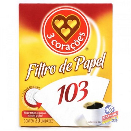 FILTRO PAPEL 3 CORACOES 103 C 30UND