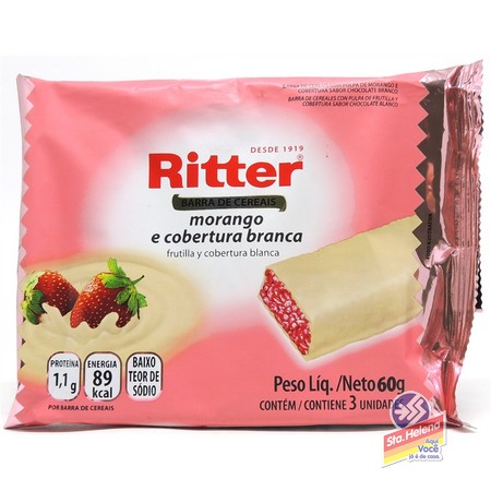 CEREAL RITTER MORANGO CHOC BCO 60G