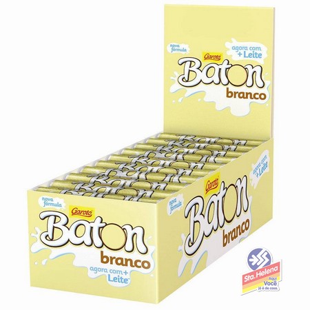 CHOC GAROTO BATON BRANCO C 30UND 480G