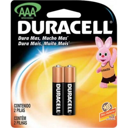 PILHA DURACELL ALCALINA AAA PALITO C 2