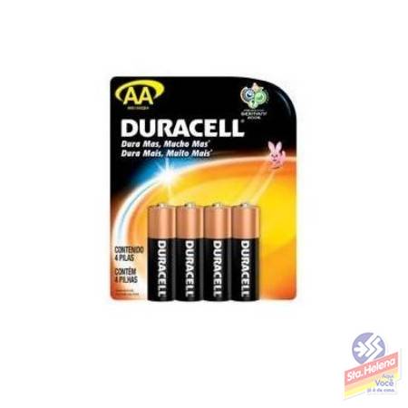 PILHA DURACELL ALCALINA AA PEQ C 4UND