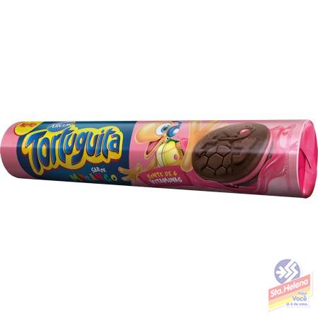 BISC TORTUGUITA RECHEADO MORANGO 130G