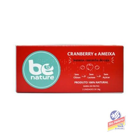 BARRA BE NATURE CRANB AMEIX S GLUTEN 90G