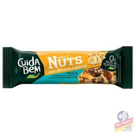 BARRA NUTS CUIDA BEM BANANA SEMENTES 30G