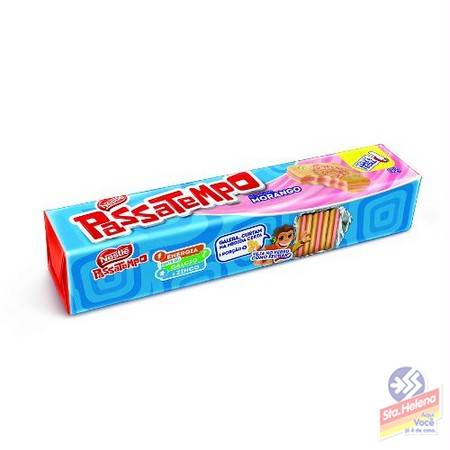 BISC PASSATEMPO RECHEIO MORANGO 130G