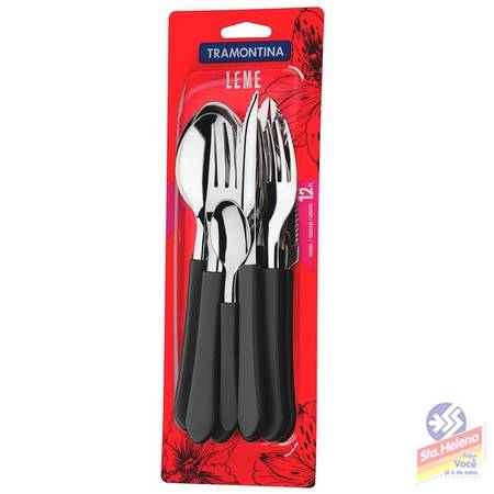 FAQUEIRO TRAMONTINA LEME PRETO 12 PCS