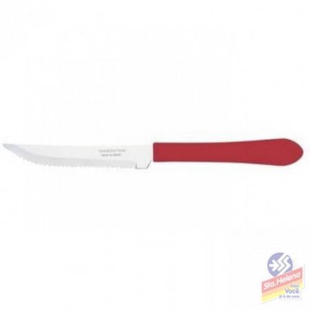 FACA TRAMONTINA CHURRASCO INOX LEME VERM
