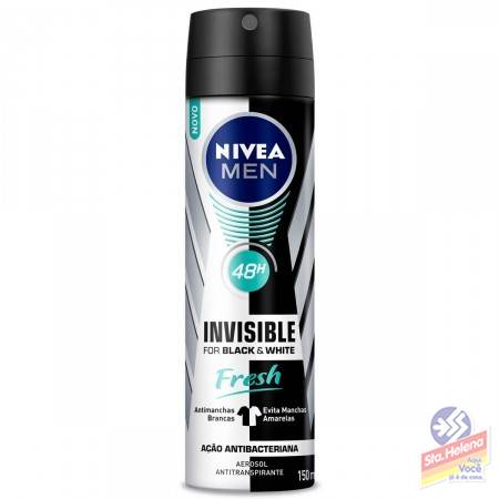 DESOD NIVEA FRESH BLACK WH MEN AER 150ML