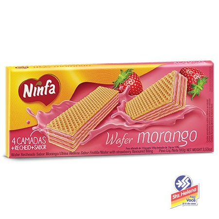 BISC NINFA WAFER MORANGO 100G