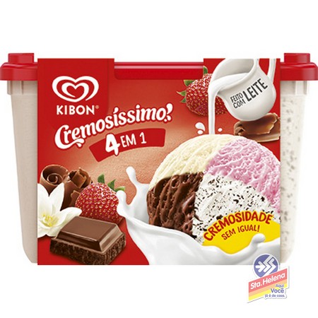 SORVETE KIBON CREMOSISSIMO CHOC 4EM1 2LT