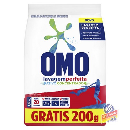 DETERG EM PO OMO LAVAGEM PERF PTE 1 6KG