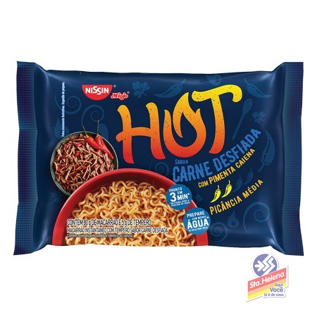 NISSIN LAMEN HOT CARNE DESFIADA 85G