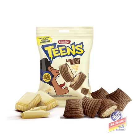 BISC MARILAN TEENS CHOCOLATE BRANCO 80G