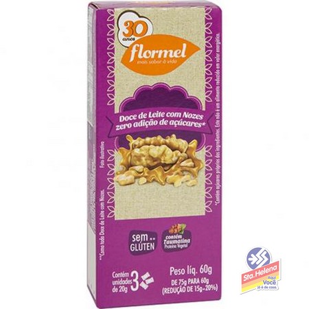 DOCE LEITE FLORMEL C NOZES ZERO 60G