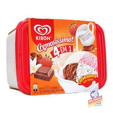 SORVETE KIBON CREMOSISSIMO 4EM1 TROP 2LT