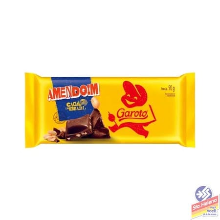 CHOC GAROTO AO LEITE COM AMENDOIM 90G