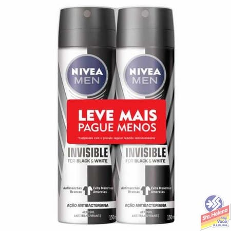 DESOD NIVEA BL WH PWR AER 2X150ML LV PG