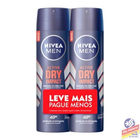 DESOD NIVEA DRY IMPAC AER 2X150ML LV PG