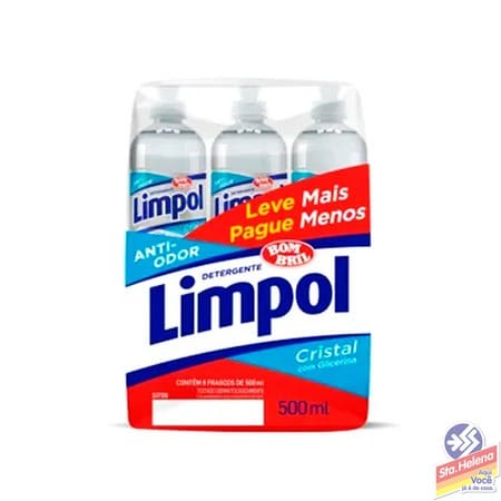 KIT DETERG LIMPOL CRISTAL 6X500ML LV PG