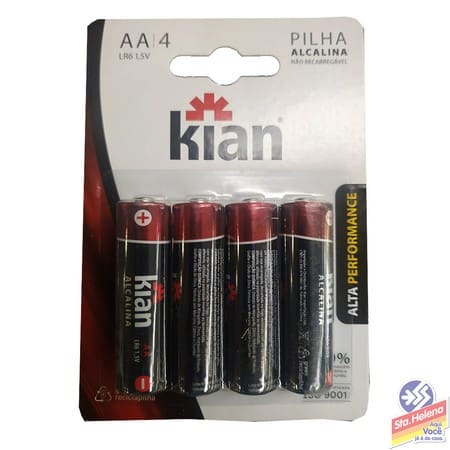 PILHA KIAN ALCALINA AA PEQ C 4UND
