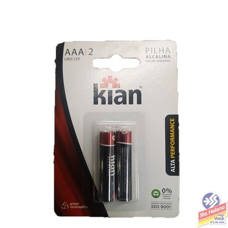 PILHA KIAN ALCALINA  AAA PEQ C 2UND