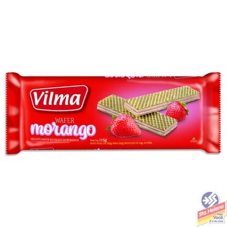 BISC VILMA WAFER MORANGO 115G