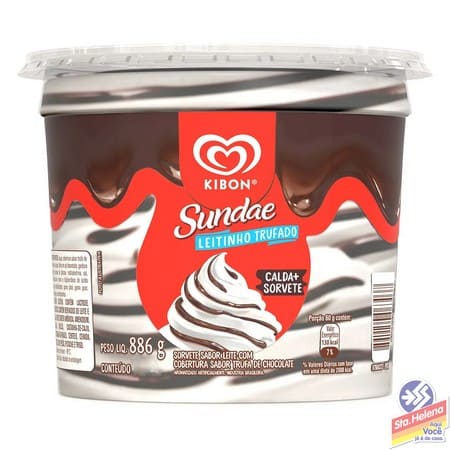 SORVETE KIBON SUNDAE LEITE TRUF 1 4 LTS