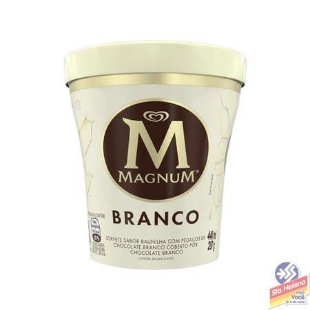 SORVETE KIBON MAGNUM PINT BRANCO 440ML
