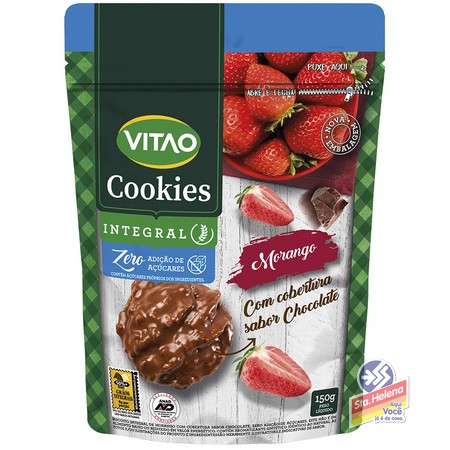 COOKIES VITAO INT ZERO MORANGO COB 150G