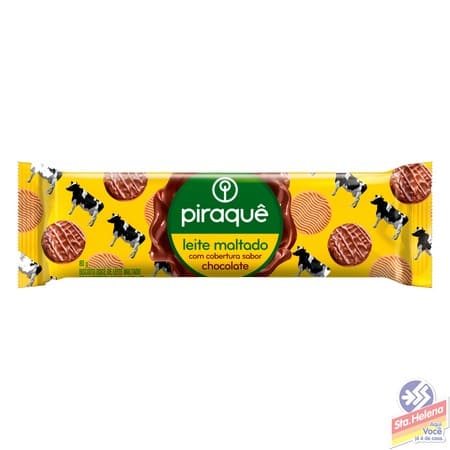 BISC PIRAQUE LEITE MALTADO COB CHOC 80G