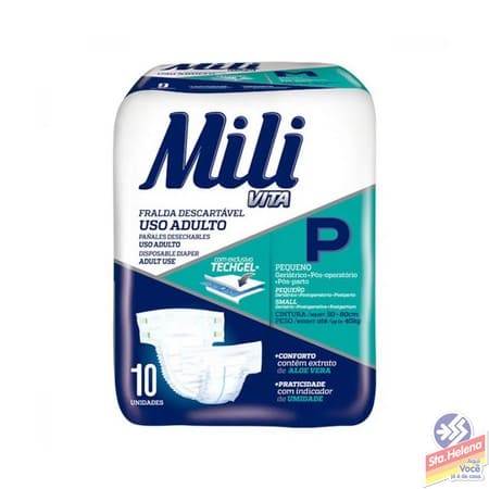 FRALDA MILI VITA ADULTO PEQUENA C 10UND