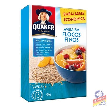 AVEIA QUAKER EM FLOCOS FINOS 450G