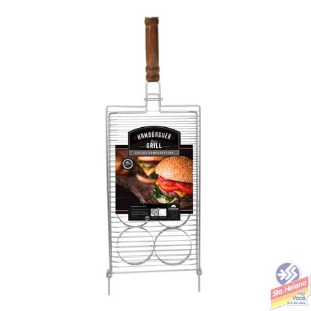 GRELHA GRILAZER HAMBURGUEIRA INOX 25X43C