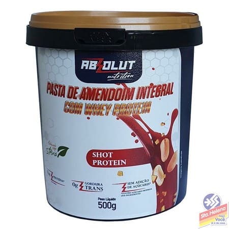 PASTA DE AMENDOIM ABSOLUT SHOT PROT 500G
