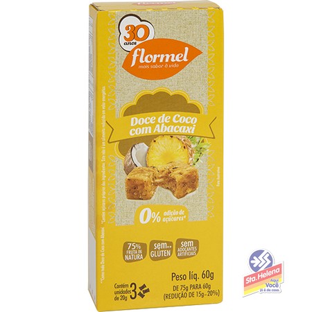 DOCE ABACAXI C COCO FLORMEL ZERO 60G