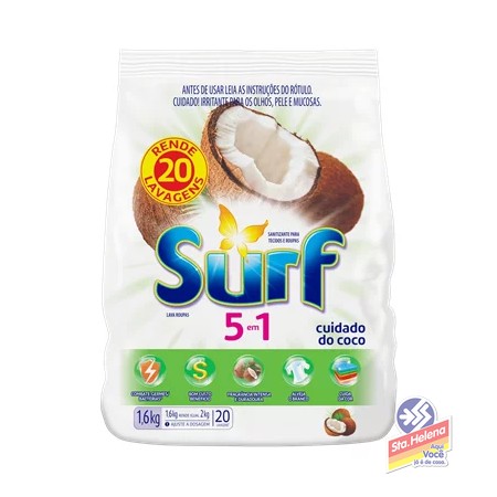 DETERG EM PO SURF CUIDADO DO COCO 1 6KG