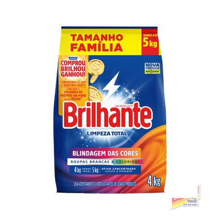 DETERG EM PO BRILHANTE LIMP T SACHE 4KG