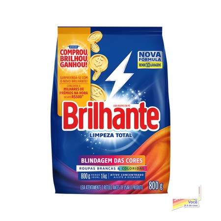DETERG EM PO BRILHANTE LIMP T SACHE800G