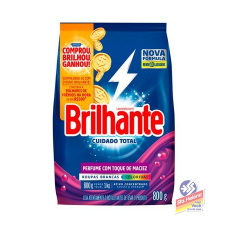 DETERG EM PO BRILHANTE CUID T SACHE 800G